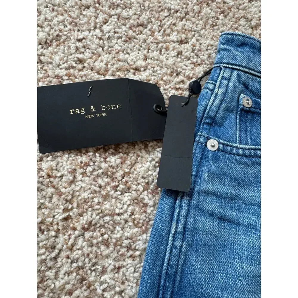 NWT - RAG & BONE Blue Denim Skirt, size 27; Button Fly; POPPY; Vintage High rise